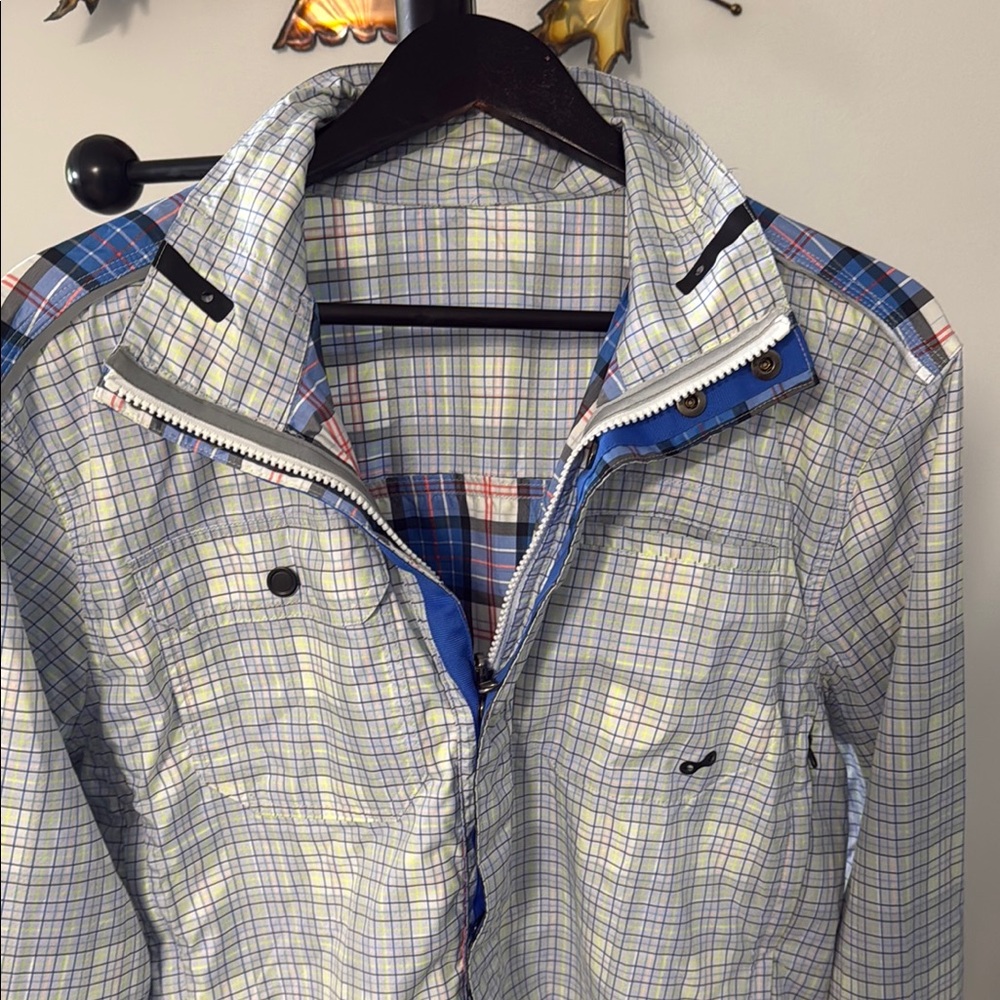 Lululemon Athletica Plaid Lightweight Jacket - Blue and White
